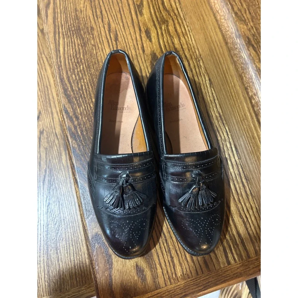 Vintage Allen Edmonds Bridgeton 5009 Mens 11 D Black Kiltie Tassel Loafers USA